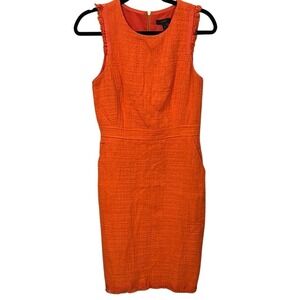 J. Crew Orange Tweed‎ Sleeveless Sheath Mini Dress